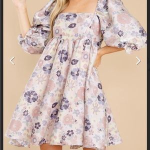 Lavender Floral Print Dress